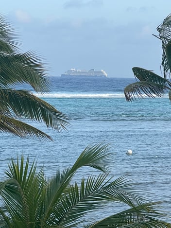Cruise ship on ocean 