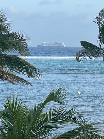 Cruise ship on ocean 